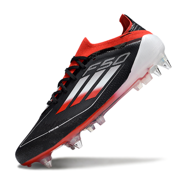 Adidas F50 Primeknit Elite Black White and Red Mixed Studs SG Football Boot