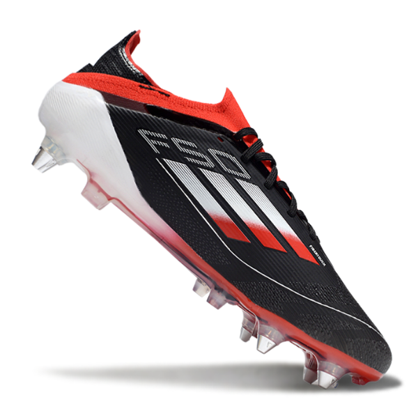 Adidas F50 Primeknit Elite Black White and Red Mixed Studs SG Football Boot