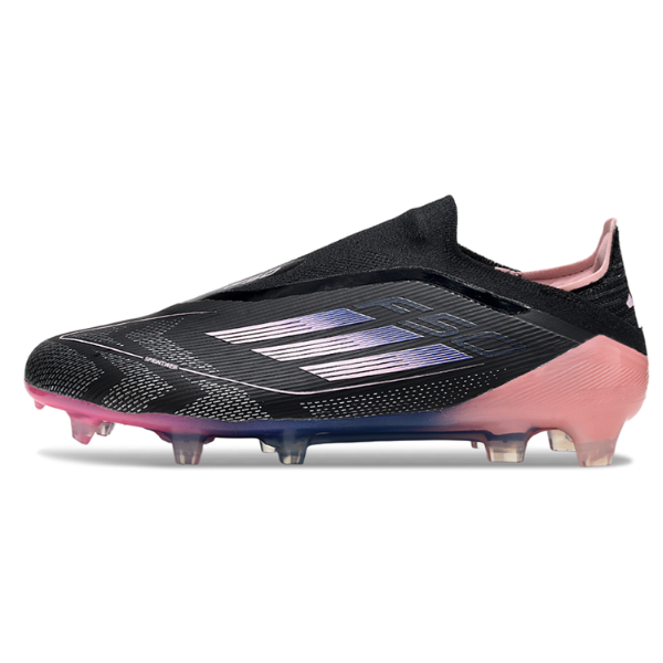 Adidas F50 Elite Laceless Black and Pink Firm Ground FG Football Boot