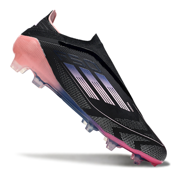 Adidas F50 Elite Laceless Black and Pink Firm Ground FG Football Boot