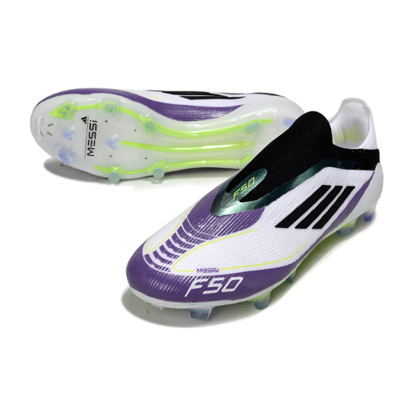 Adidas F50 Elite Laceless Black and Blue Firm Ground FG Football Boot