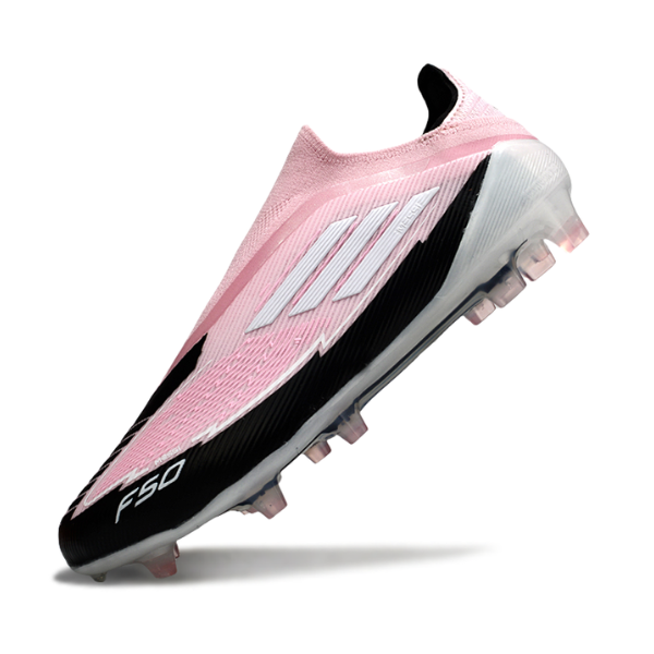 Adidas F50 Elite Laceless Light Pink and Black Firm Ground FG Football Boot