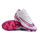 Nike Zoom Mercurial Vapor 15 Elite White Pink and Blue Firm Ground FG Football Boot