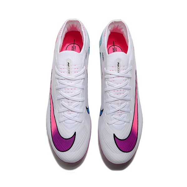 Nike Zoom Mercurial Vapor 15 Elite White Pink and Blue Firm Ground FG Football Boot