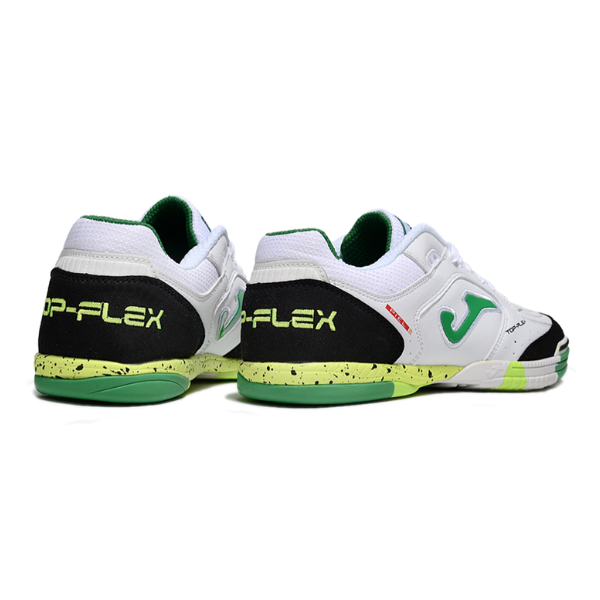 Joma Top Flex 24 IC White Green and Black Futsal Football Boot