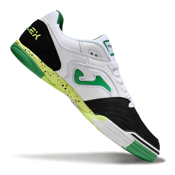 Joma Top Flex 24 IC White Green and Black Futsal Football Boot