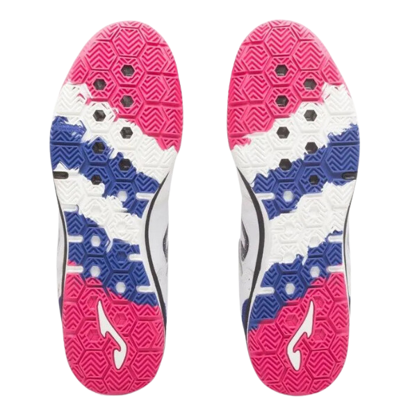 Joma Top Flex Rebound White Blue and Pink Indoor IC Football Boot