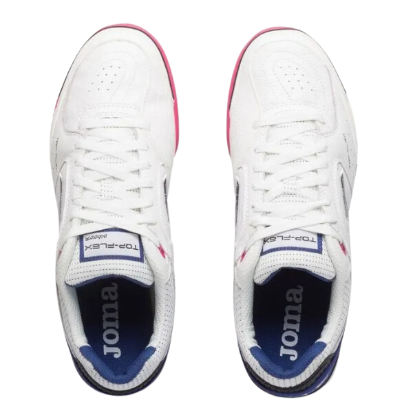 Joma Top Flex Rebound White Blue and Pink Indoor IC Football Boot