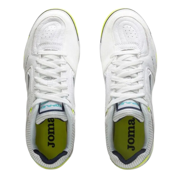Joma Top Flex Rebound White Green and Yellow Indoor IC Football Boot