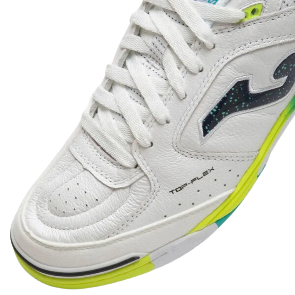 Joma Top Flex Rebound White Green and Yellow Indoor IC Football Boot