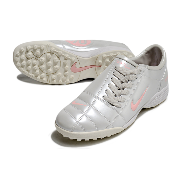 Chuteira Society Nike Total 90 III Silver and Pink Turf TF Football Boot