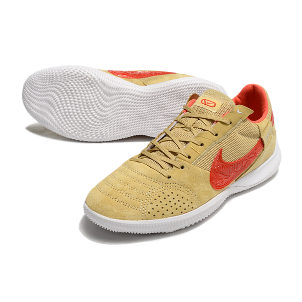 Nike Streetgato Beige and Red Indoor IC Football Boot