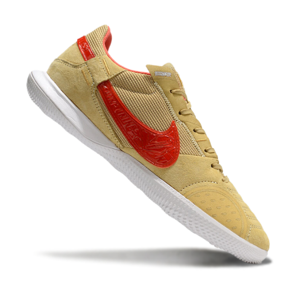 Nike Streetgato Beige and Red Indoor IC Football Boot