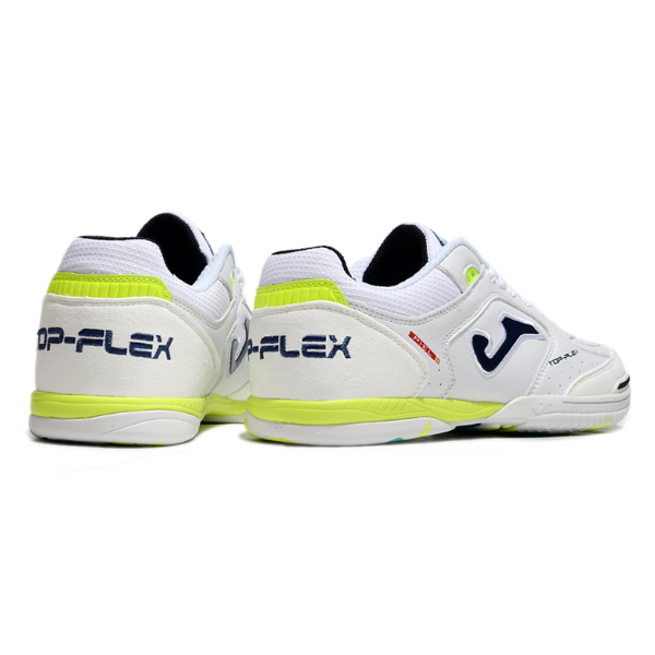 Joma Top Flex 24 IC White Green and Yellow Futsal Football Boot