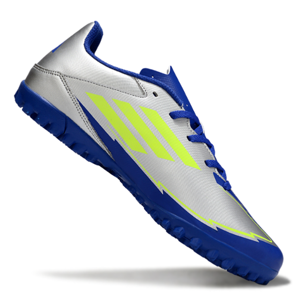 Chuteira Society Adidas F50 Club Gray and Dark Blue Turf TF Football Boot