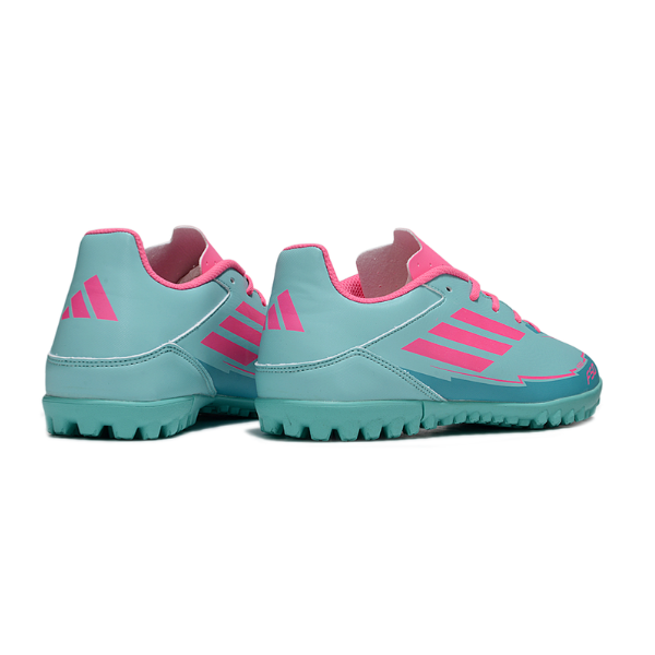 Chuteira Society Adidas F50 Club TF Messi Light Blue and Pink Turf TF Football Boot