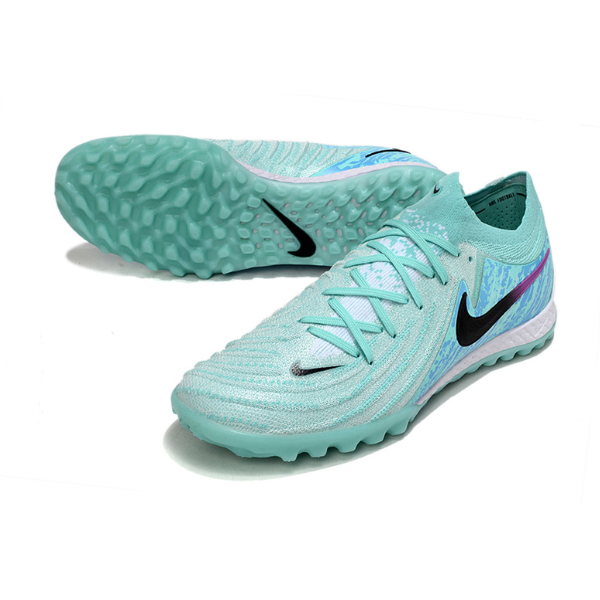 Chuteira Society Nike Phantom GX2 Elite Light Blue and Black Turf TF Football Boot