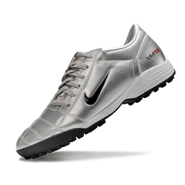 Chuteira Society Nike Total 90 III Silver Black and Red Turf TF Football Boot