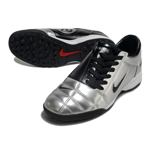 Chuteira Society Nike Total 90 III Silver and Black Turf TF Football Boot