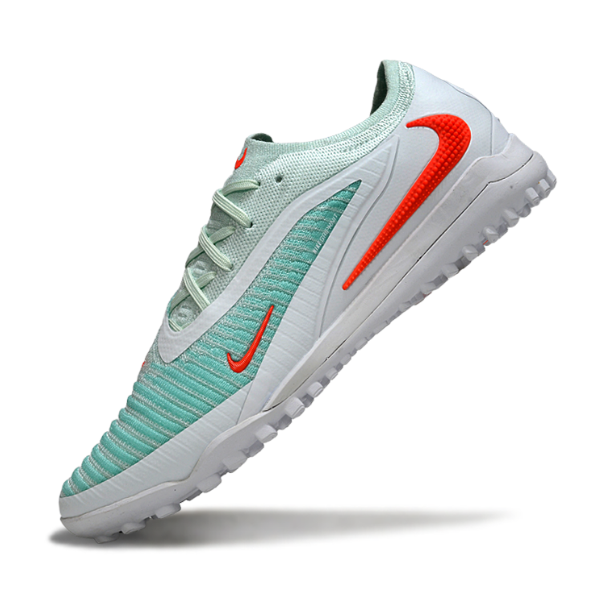 Chuteira Society Nike Phantom 6 Elite Light Blue and White Turf TF Football Boot