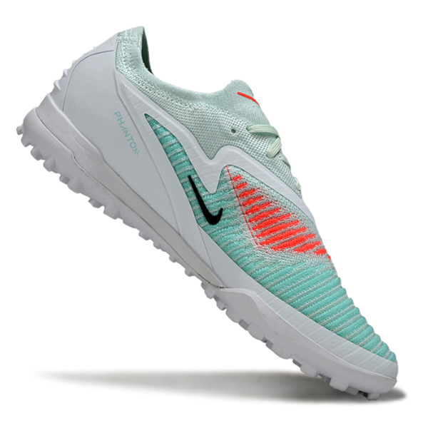 Chuteira Society Nike Phantom 6 Elite Light Blue and White Turf TF Football Boot