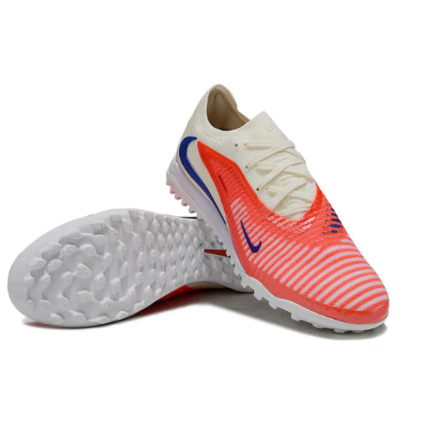 Chuteira Society Nike Phantom 6 Elite branca e laranja