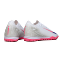 Chuteira Society Nike Zoom Mercurial Vapor 16 Elite White Pink and Blue Turf TF Football Boot