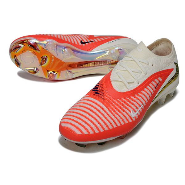 Nike Phantom 6 Elite White and Orange Firm Ground FG Football Boot